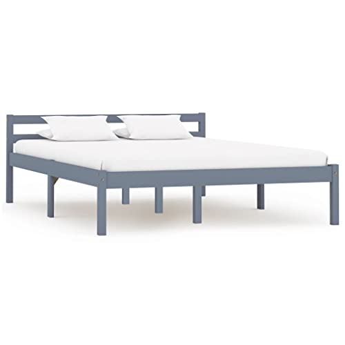 Ziaphsol Massivholzbett Grau Kiefer 120x200 cm, Robustes Einzelbett für Schlafzimmer, stabiles Bettgestell aus Massivholz, modernes Design für Erwachsene, langlebig und einfach zu montieren Ziaphsol Massivholzbett Grau Kiefer 120x200 cm, Robustes Einzelbett für Schlafzimmer, stabiles Bettgestell aus Massivholz, modernes Design für Erwachsene, langlebig und einfach zu montieren von Ziaphsol