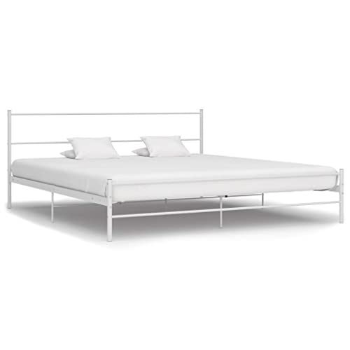 Ziaphsol Metall-Doppelbett Bettgestell, Weiß, 160x200 cm, Robustes Schlafzimmer-Möbel mit pulverbeschichtetem Rahmen, Lattenrost inklusive, für erholsamen Schlaf Ziaphsol Metall-Doppelbett Bettgestell, Weiß, 160x200 cm, Robustes Schlafzimmer-Möbel mit pulverbeschichtetem Rahmen, Lattenrost inklusive, für erholsamen Schlaf von Ziaphsol