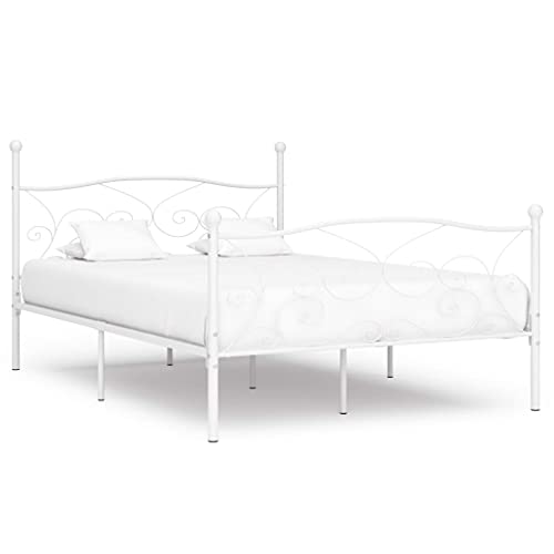 Ziaphsol Modernes Bettgestell 140x200cm, Robustes Metallbett mit Lattenrost, weiß lackiert für Schlafzimmer, Stabiler Rahmen, einfache Montage Ziaphsol Modernes Bettgestell 140x200cm, Robustes Metallbett mit Lattenrost, weiß lackiert für Schlafzimmer, Stabiler Rahmen, einfache Montage von Ziaphsol