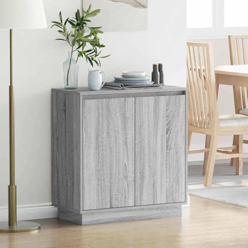 Ziaphsol Modernes Sideboard mit Blauer LED-Beleuchtung, Grau Sonoma, 71 x 34,5 x 75 cm, Robustes Holzwerkstoff, ideal für Schlafzimmer Ziaphsol Modernes Sideboard mit Blauer LED-Beleuchtung, Grau Sonoma, 71 x 34,5 x 75 cm, Robustes Holzwerkstoff, ideal für Schlafzimmer von Ziaphsol