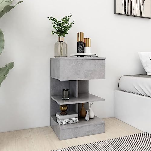 Ziaphsol Nachttisch Betongrau 40x35x65 cm aus robustem Holzwerkstoff, ideal als moderner Beistelltisch im Schlafzimmer für Bücher und kleine Accessoires, sichere Wandmontage. Ziaphsol Nachttisch Betongrau 40x35x65 cm aus robustem Holzwerkstoff, ideal als moderner Beistelltisch im Schlafzimmer für Bücher und kleine Accessoires, sichere Wandmontage. von Ziaphsol