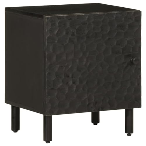 Ziaphsol Nachttisch Schwarz 40x33x46 cm, Massivholz Mango Beistelltisch für Schlafzimmer, praktischer Nachtschrank mit Tür, stabile Eisenbeine, einfacher Aufbau Ziaphsol Nachttisch Schwarz 40x33x46 cm, Massivholz Mango Beistelltisch für Schlafzimmer, praktischer Nachtschrank mit Tür, stabile Eisenbeine, einfacher Aufbau von Ziaphsol