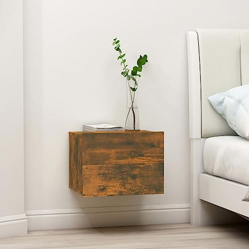 Ziaphsol Nachttisch-Set, 2 Stück, Rauch-Eiche, 40x30x30 cm, aus Holzwerkstoff, ideal als Beistelltisch für Schlafzimmer, Stabiler Nachttisch mit viel Stauraum von Ziaphsol