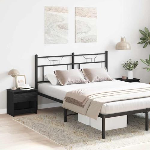 Ziaphsol Nachttisch-Set, 2er-Pack, Schwarz-Eiche, 40x30x39 cm, Modernes Design, Holzwerkstoff, für Schlafzimmer, Wohnzimmer von Ziaphsol