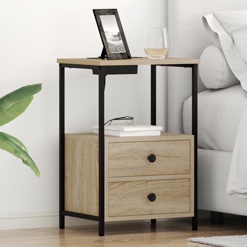 Ziaphsol Nachttisch mit integrierter Ladestation, 2er-Set in Sonoma Eiche, robust für Schlafzimmer, praktischer Beistelltisch Ziaphsol Nachttisch mit integrierter Ladestation, 2er-Set in Sonoma Eiche, robust für Schlafzimmer, praktischer Beistelltisch von Ziaphsol