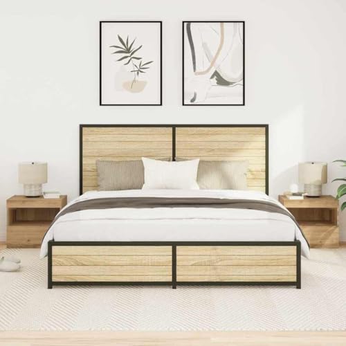 Ziaphsol Nachttische, 2er-Set, Artisan Eiche Optik, mit LED-Beleuchtung, 50x40x45 cm, robuste Beistelltische, perfekt für Schlafzimmer Ziaphsol Nachttische, 2er-Set, Artisan Eiche Optik, mit LED-Beleuchtung, 50x40x45 cm, robuste Beistelltische, perfekt für Schlafzimmer von Ziaphsol