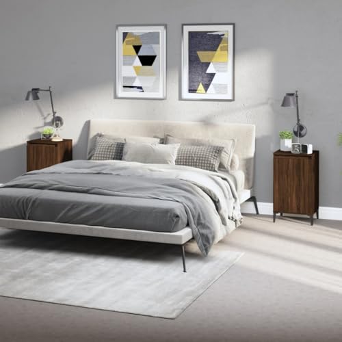 Ziaphsol Nachttische, 2er-Set, Braun Eichen-Optik, 40x35x70 cm, mit Stauraum, Metallbeinen, für Schlafzimmer, Wohnzimmer Ziaphsol Nachttische, 2er-Set, Braun Eichen-Optik, 40x35x70 cm, mit Stauraum, Metallbeinen, für Schlafzimmer, Wohnzimmer von Ziaphsol