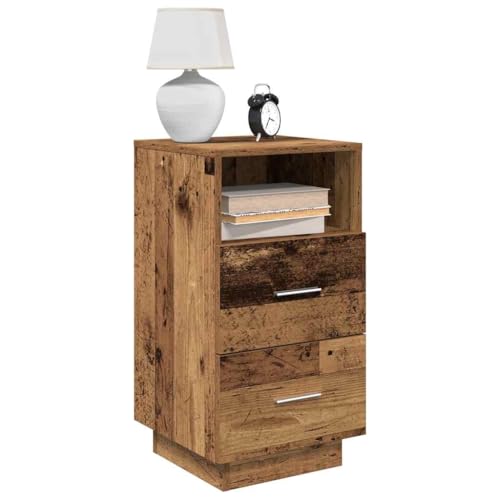 Ziaphsol Nachttische 2er Set, Altholz-Optik mit Zwei Schubladen, 36x36x68 cm, ideal als praktischer Beistelltisch neben dem Bett oder Sofa Ziaphsol Nachttische 2er Set, Altholz-Optik mit Zwei Schubladen, 36x36x68 cm, ideal als praktischer Beistelltisch neben dem Bett oder Sofa von Ziaphsol