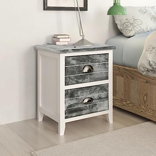 Ziaphsol Nachttische 2er Set, Elegante Beistelltische mit 2 Schubladen für Schlafzimmer oder Wohnzimmer, graue und weiße Nachtschränke aus Paulownia-Holz, vielseitige Telefontische Ziaphsol Nachttische 2er Set, Elegante Beistelltische mit 2 Schubladen für Schlafzimmer oder Wohnzimmer, graue und weiße Nachtschränke aus Paulownia-Holz, vielseitige Telefontische von Ziaphsol