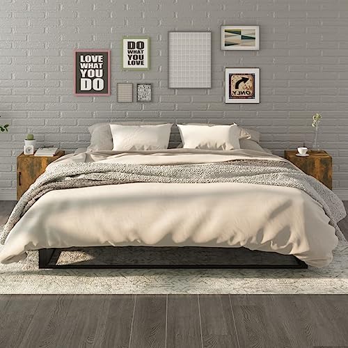 Ziaphsol Nachttische 2er Set Räuchereiche Holzwerkstoff, Beistelltisch mit Tür für Schlafzimmer und Wohnzimmer, Nachtschrank zur Aufbewahrung von Büchern Ziaphsol Nachttische 2er Set Räuchereiche Holzwerkstoff, Beistelltisch mit Tür für Schlafzimmer und Wohnzimmer, Nachtschrank zur Aufbewahrung von Büchern von Ziaphsol