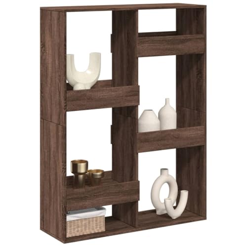 Ziaphsol Raumteiler Braun Eichen-Optik 100x33x135 cm, Holzwerkstoff Standregal mit 6 Fächern, vielseitiger Cube Storage Organizer für Bücher, Deko & Elektronik von Ziaphsol