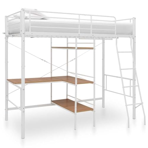 Ziaphsol Robustes Etagenbett mit integriertem Tischrahmen aus Metall, weiß, 90x200 cm, platzsparend für Jugendzimmer und Kinderzimmer, stabil, langlebig Ziaphsol Robustes Etagenbett mit integriertem Tischrahmen aus Metall, weiß, 90x200 cm, platzsparend für Jugendzimmer und Kinderzimmer, stabil, langlebig von Ziaphsol