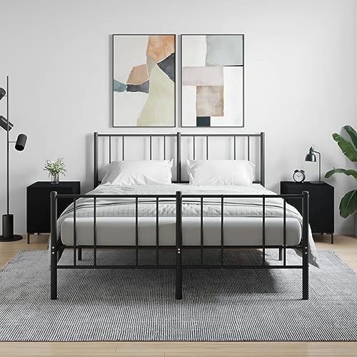 Ziaphsol Schwarzer Nachtschrank 40x40x50 cm, 2er-Set, aus Holzwerkstoff, ideal für Schlafzimmer, Stabiler Beistelltisch mit Tür und Metallfüßen Ziaphsol Schwarzer Nachtschrank 40x40x50 cm, 2er-Set, aus Holzwerkstoff, ideal für Schlafzimmer, Stabiler Beistelltisch mit Tür und Metallfüßen von Ziaphsol