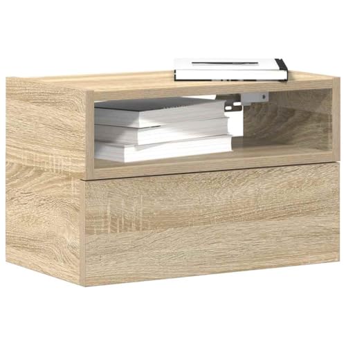 Ziaphsol Wand-Nachttisch, Sonoma-Eiche, 45x26x28,5 cm, moderner Night Stand für Schlafzimmer, praktischer Side Table von Ziaphsol