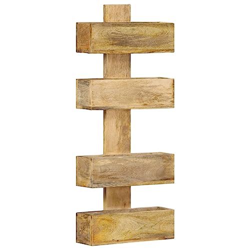Ziaphsol Wand-Zeitschriftenständer 30 x 11 x 72 cm, Massivholz Mango, mit 4 Regalböden, robuster Cube Storage Organizer für Zeitschriften und kleine Gegenstände von Ziaphsol