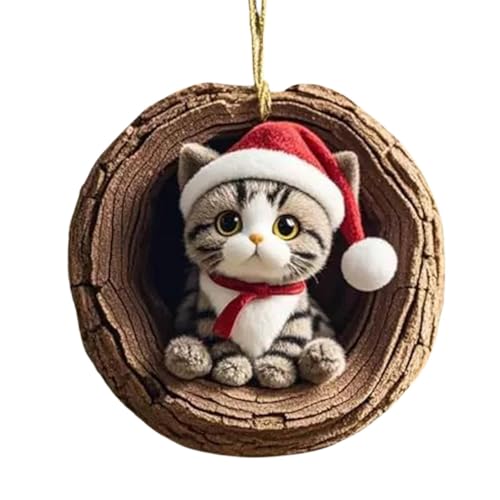 Niedliche Tier-Weihnachtsbaumschmuck – handgefertigte Tier-Weihnachtsschmuck aus 2D-Acryl | Eule/Kätzchen Tierbaumschmuck Weihnachtsbaum Autoschmuck Niedliche Tier-Weihnachtsbaumschmuck – handgefertigte Tier-Weihnachtsschmuck aus 2D-Acryl | Eule/Kätzchen Tierbaumschmuck Weihnachtsbaum Autoschmuck von Zibeem