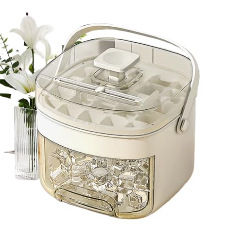 Zibeem Eiswürfelform Mit Deckel,Eisformen Mit Aufbewahrungsbox Und Griff - Wiederverwendbare Entformhilfe Für Campingbar Kühlschrank Reisekühler Küche von Zibeem