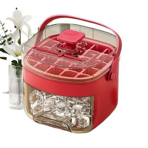 Zibeem Eiswürfelform Mit Deckel,Eiswürfelformen Mit Griff | Wiederverwendbare Entformhilfe Für Campingbar Kühlschrank Reisekühler Küche von Zibeem