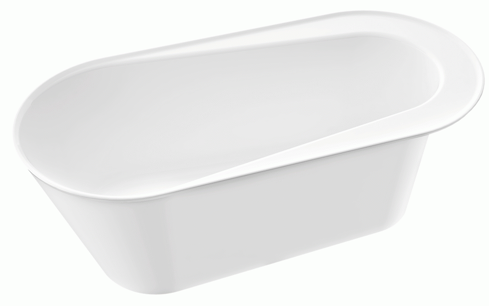 Zicco Ceres 1 freistehende Badewanne, L 1560 W 730 H 590 mm B-010-1560-730-M-00-00 von Zicco