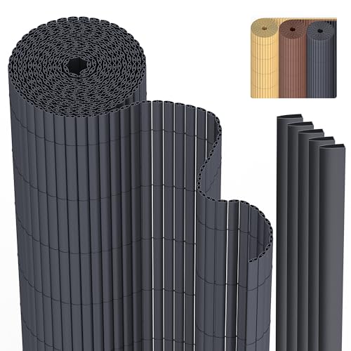 PVC Sichtschutzmatte Sichtschutzzaun 120 x 500 cm Privatsphäre Wetterfest für Garten, Balkon und Terrasse, Sichtschutz mit Strukturierte Oberfläche, Balkonumrandung mit Kabelbindern & Abdeckung von Zichaojia