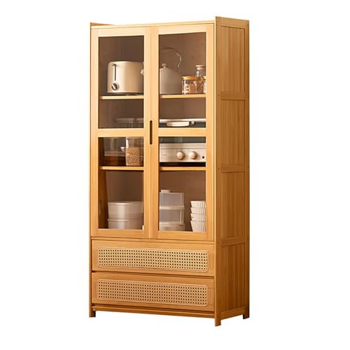 Sideboard KüChenschrank KüChenbuffet mit TüRen und Schubladen Buffetschrank KüChekommode Freistehender Schrank Buffetschrank Beistellschrank KüChenmöBel füR Flur KüChe Esszimmer 4 layers-70*33*140cm von Zickdom