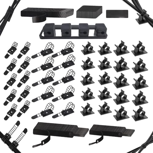 135-Teiliges Kabelhalter Kabelmanagement Set –Kabel Organizer Set mit Magnetischem, Kabelbinder, Klettband, Kabelclips – Selbstklebend für Kabelmanagement Schreibtisch, Büro & Zuhause 135-Teiliges Kabelhalter Kabelmanagement Set –Kabel Organizer Set mit Magnetischem, Kabelbinder, Klettband, Kabelclips – Selbstklebend für Kabelmanagement Schreibtisch, Büro & Zuhause von Zidoley