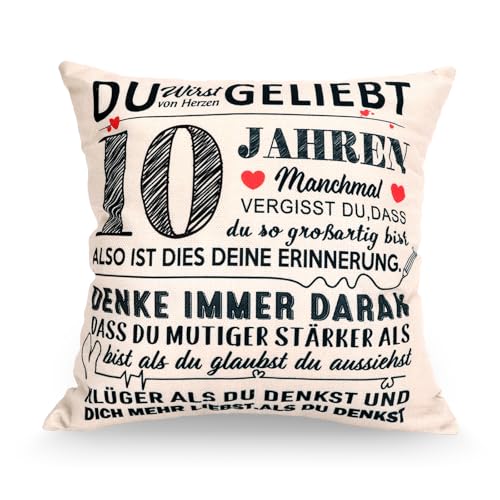 Zidoley Geschenke für 10 Jährige Geburtstag Mädchen Junge, 45 x 45 Kissenbezug Deko 10 Geburtstag Mädchen Geburtstagsgeschenk Inspirierende Zierkissenbezüge für Tochter Sohn Enkelin Freunde (10) Zidoley Geschenke für 10 Jährige Geburtstag Mädchen Junge, 45 x 45 Kissenbezug Deko 10 Geburtstag Mädchen Geburtstagsgeschenk Inspirierende Zierkissenbezüge für Tochter Sohn Enkelin Freunde (10) von Zidoley