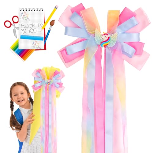 Zidoley Schultütenschleife Schleife Schultüte Bastelset für Mädchen Zuckertüten Deko Schleife Meerjungfrau Schultüte Schleife Zuckertütenschleife Schulanfang Junge Einschulung - 60×20cm (Rosa) von Zidoley