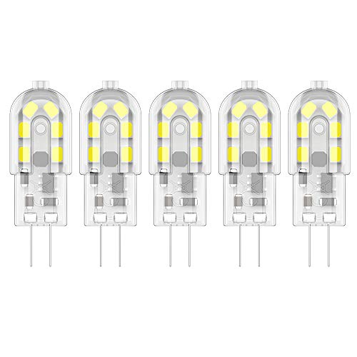 Ziefgn 5X G4 LED Lampen 2W LED Leuchtmittel Kaltweiß 6000K LED Lampe 12 SMD 2835LEDs Energie Sparen 200LM (100lm/W) LED Birnen AC/DC12V von Ziefgn