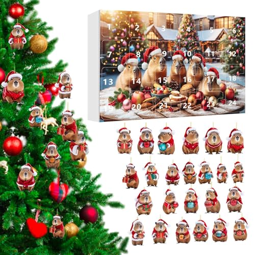 24 Tage Capybara Adventskalender Weihnachtskalender | 24 Türchen Countdown Bis Weihnachten - Capybara 2D Acryl Dekoanhänger Für Baum Wand Tür Fenster Deko Kinder Erwachsene 24 Tage Capybara Adventskalender Weihnachtskalender | 24 Türchen Countdown Bis Weihnachten - Capybara 2D Acryl Dekoanhänger Für Baum Wand Tür Fenster Deko Kinder Erwachsene von Ziennhu