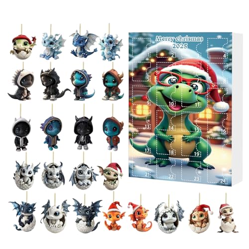 24 Tage Weihnachtsadventskalender | 24 Tage Baby 2D Acryl Hängeornamente - Tieranhänger Countdown Kalender 2025 Für Weihnachtsbaum Party Fenster Wand Auto von Ziennhu