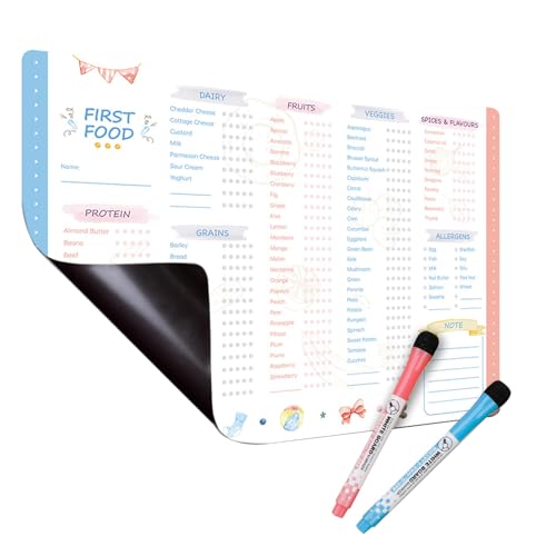 First Foods Chart – Baby's Food Tracker Refrigerator Magnet Baby Feeding Trackers Tested | Praktische magnetische Ernährungshilfe für Säuglinge und Kleinkinder (20 x 15 cm) von Ziennhu
