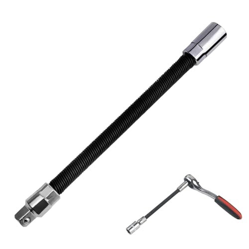Flexibler Verlängerungsstange -Black Stahlkompassschlüssel -145-245 mm, Winkel 45 °, Block mit kugelförmigen Nachtlies | Ideal für Trapani, britische Schlüssel, Workshop -Zubehör und mechanische Arbei von Ziennhu