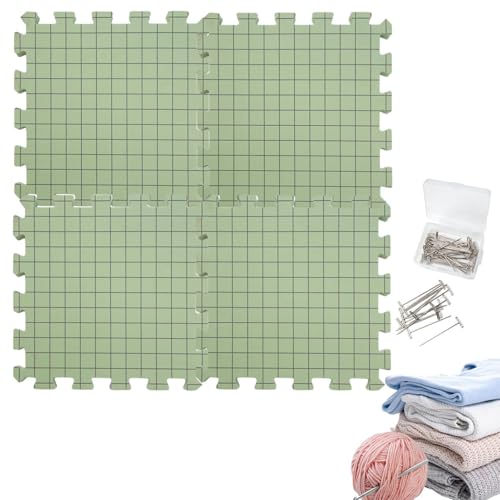 Gestrickte Blockiermatten – Eva Schaumstoff Puzzleplatten mit Karomuster | Großmutter Stil Fixiernetz | 4 oder 9 Platten mits 50 T-Pins Set | Weiche Schaumstoffplatten für Handarbeit und Stricken Gestrickte Blockiermatten – Eva Schaumstoff Puzzleplatten mit Karomuster | Großmutter Stil Fixiernetz | 4 oder 9 Platten mits 50 T-Pins Set | Weiche Schaumstoffplatten für Handarbeit und Stricken von Ziennhu