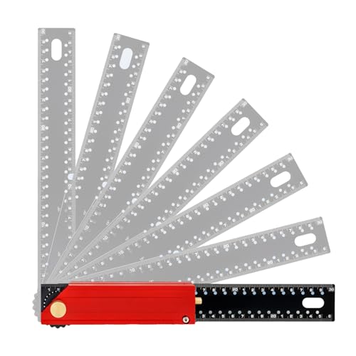 Holzwerkstatt Winkelmesser,Metrisch und Imperial 30 cm Präzisionslineal | Präziser Rahmenschieber | Für Zimmerei Holzbau Metallbau Handwerk Industrie von Ziennhu