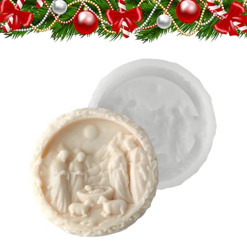 Krippe Szene Form | Krippe Harzgussgussformen | Engelsflügelform Jesus Formen | 3D Round Easy Release Silicon Craft Weihnachtsform für Harz Fondant Gips Gips Seifenschokoladenhandwerk von Ziennhu