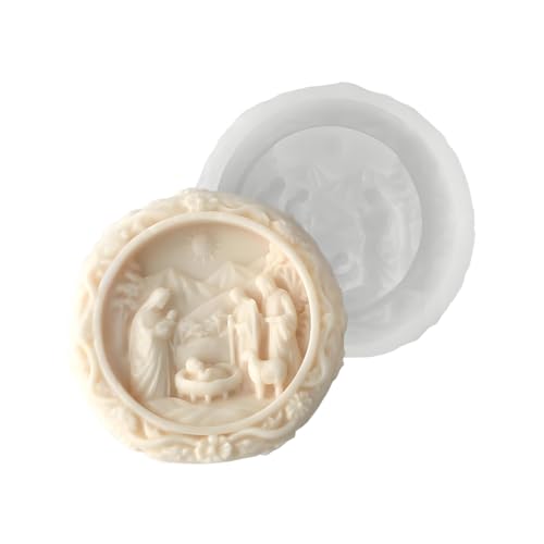 Krippe Szene Form | Krippe Harzgussgussformen | Engelsflügelform Jesus Formen | 3D Round Easy Release Silicon Craft Weihnachtsform für Harz Fondant Gips Gips Seifenschokoladenhandwerk Krippe Szene Form | Krippe Harzgussgussformen | Engelsflügelform Jesus Formen | 3D Round Easy Release Silicon Craft Weihnachtsform für Harz Fondant Gips Gips Seifenschokoladenhandwerk von Ziennhu