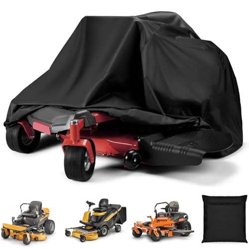 Reitmäherabdeckung | Lawnmower Storage Coverr Heavy Duty & wasserdicht | Rasenmäher im Freien mit einstellbarem Saumkabel, Außenrasenmäherabdeckungen, 182x111x116cm/71.65x43.7x45.67 Zoll von Ziennhu