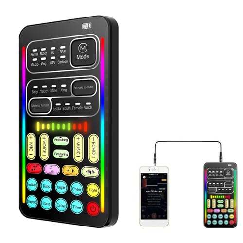 Stimmenmodifikator - Tragbarer Stimmenverzerrer | Portable Voice Disguiser, Soundkarte mit 8 Soundeffekten, Soundwechsel, für Handy, Computer, Tisch von Ziennhu