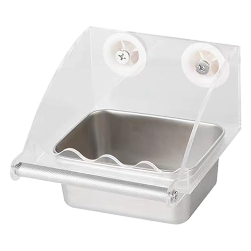 Transparenter Vogelfutterspender | Transparenter Vogelfutterautomat Indoor-Käfig - Mit Antirutschhalterung Und Edelstahlschale Für Kolibris Und Sittiche von Ziennhu