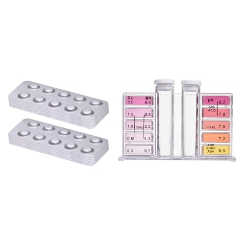 Wassertesttafeln | 100 Stück Pool- Und -Wasser -Teststreifen Kit | Genaue Tests Auf PH, Chlor, Brom, Härte, Alkalinität Und Cyanursäure In Schwimmbädern von Ziennhu