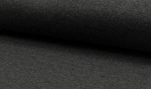 Bündchenware in 45 Farben, rundgestrickte Strickbündchen als Meterware, unifarben 1 Meter, Anthrazit von Zierstoff einfach nähen