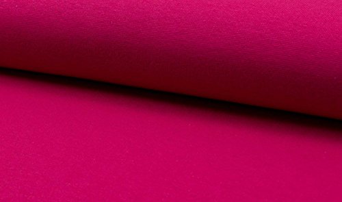 Bündchenware in 45 Farben, rundgestrickte Strickbündchen als Meterware, unifarben 1 Meter, Pink von Zierstoff einfach nähen