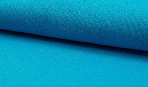 Bündchenware in 45 Farben, rundgestrickte Strickbündchen als Meterware, unifarben 1 Meter, Türkis von Zierstoff einfach nähen