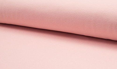 Bündchenware in 45 Farben, rundgestrickte Strickbündchen als Meterware, unifarben 1 Meter, rosa von Zierstoff einfach nähen