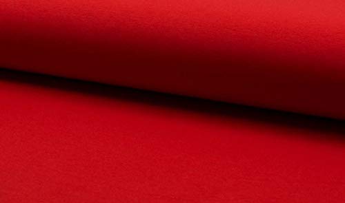 Jersey Stoff in unifarben Rot als Meterware zum Nähen, 50 cm von Zierstoff einfach nähen