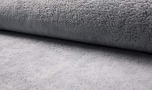 Teddystoff in Hellgrau aus Baumwolle als Meterware zum Nähen, 50 cm Teddystoff in Hellgrau aus Baumwolle als Meterware zum Nähen, 50 cm von Zierstoff einfach nähen