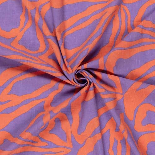 Viskose - Fuchsia Orange Wellenmusterung als Meterware, 50 cm Viskose - Fuchsia Orange Wellenmusterung als Meterware, 50 cm von Zierstoff einfach nähen