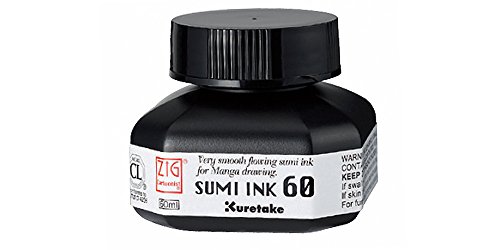 Kuretake Zig Cartoonist Sumi Ink 60ml Bottle - Black von Kuretake