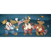 Rot ~ White & Blue Dekoriert | 3 Bären Große Hinzufügen Zu Einem Kind Der Zimmer Oder Ein Kinderzimmer Dekor Jeder Bär Ist Made Out Of Metal von ZiggyzAttic